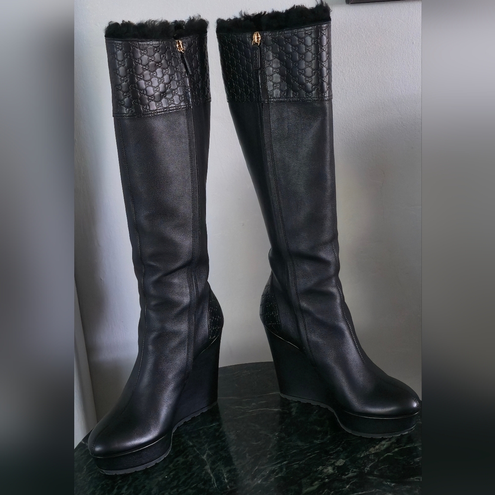 Gucci Knee-high Boots GG iconic Logo - Picture 15 of 15